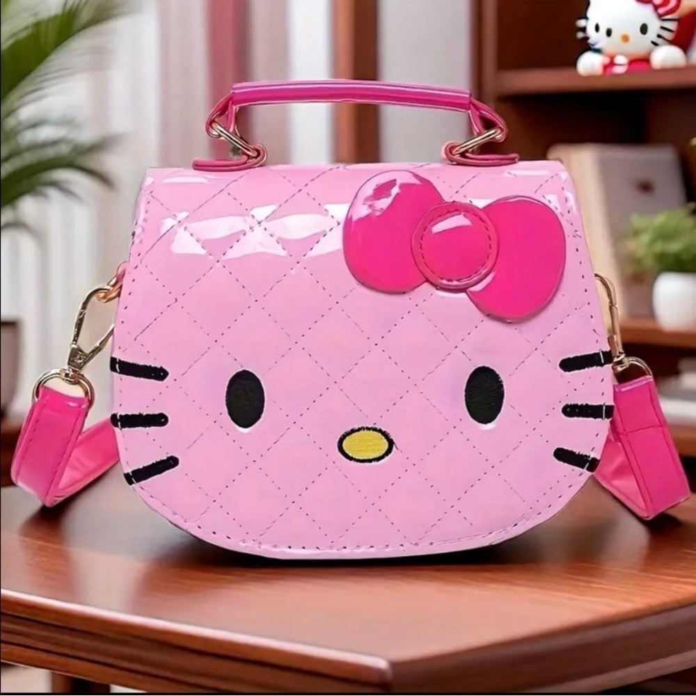 Hello Kitty Pink Quilted Mini Bow Crossbody Bag